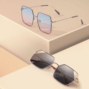 OEM Metal Frame Sunglasses , TAC Lens Lightweight Sunglasses Womens