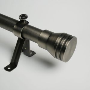 Single Bracket Matte Black Chrome Plated Curtain Pole Ends