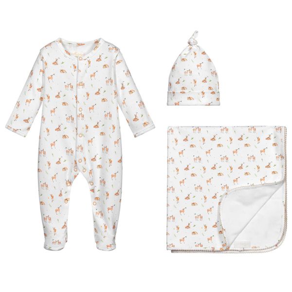 3pcs gift packed Long Sleeve Baby Rompers hat blanket Newborn 100% Cotton Baby Clothes Romper