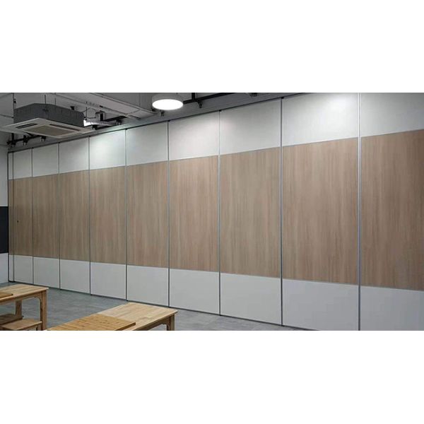 Buy Banquet Hall Wooden Partition Wall MDF 95mm Soundproof Yellow at wholesale prices