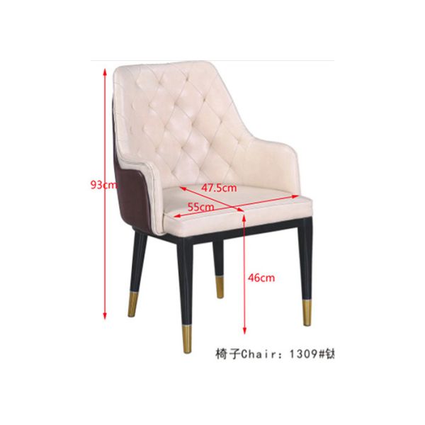 Buy Simple Fashion 47.5cm Wrought Iron Upholstered Dining Chairs at wholesale prices