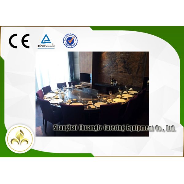 Eight Seat Japanese Restaurant Grill Table , Teppanyaki Table Grill With Ventilation System