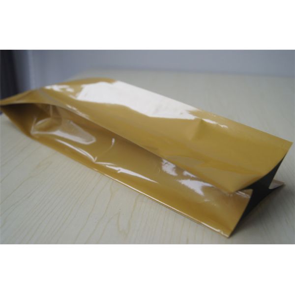 250g Plain Printing Foil Lined Tea Bags Packaging Side Gusset Coffee Bags With Valve