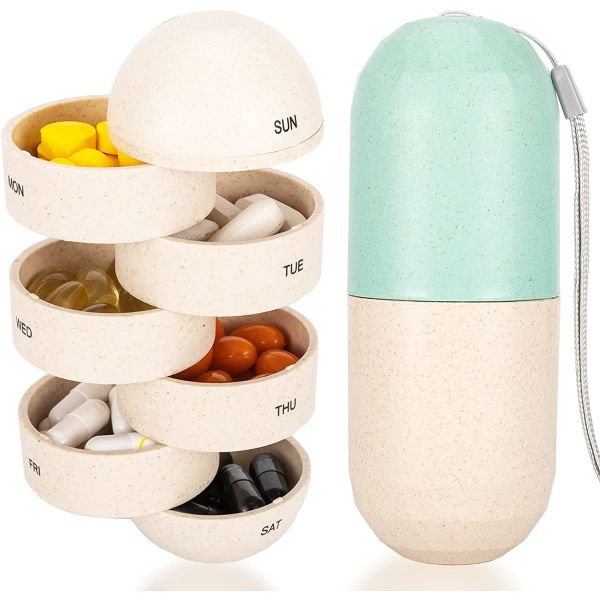 Buy Cute Pill Organizer 7 Day, Weekly Pill Cases Box Waterproof MoistureProof,Travel Weekly Pill Box Case Portable Design to Hold Vi at wholesale prices