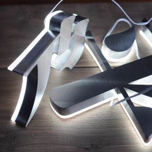 Acrylic Open Sign Luminous Rail Characters with LED Bulbs Light Source Backlit