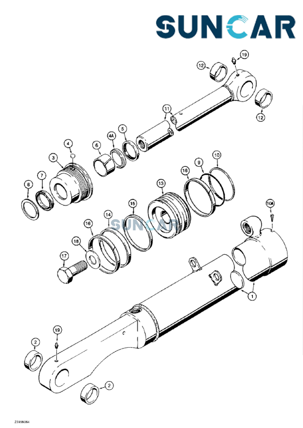 1543273C1 Hydraulic Cylinder Repair Seal Kit Fits Case Crawler Tractor 550E, 855E, 850E, 680K, 550G, 1150K, 1150E, 1150G