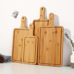 Oem Bread 4pcs Set Large Bamboo Cutting Board With Handle