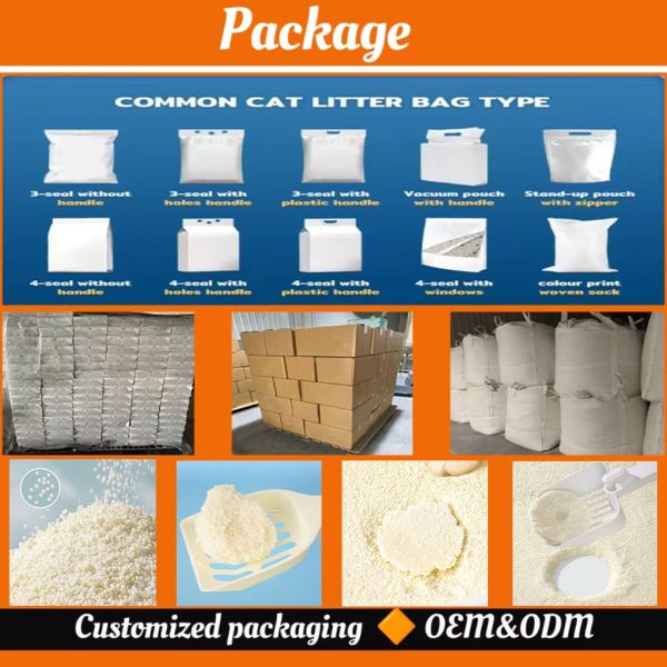 Non Stick Cassava Cat Litter 100% Plant Tapioca Litter Easy Clean