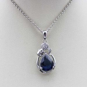 China 925 Silver Jewelry Drop Sapphire Cubic Zircon Drop Pendant (PSJ0417) on sale