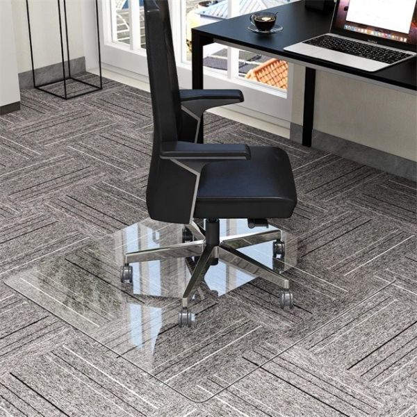 Buy Industrial Grade Clear Tempered Glass Chair Mat 1/5" Thick 35" x 46" for Apartments at wholesale prices