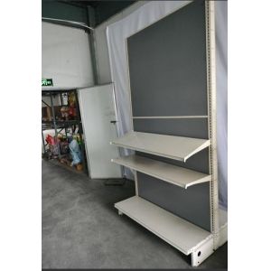 Multi Tier White Retail Shelving Unit Warehouse Style Store Shelving Fixtures