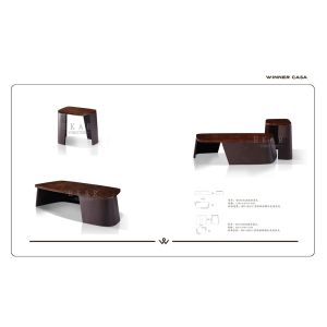 Contemporary British Style Wooden Rectangle High Gloss Coffee Table W001H3A