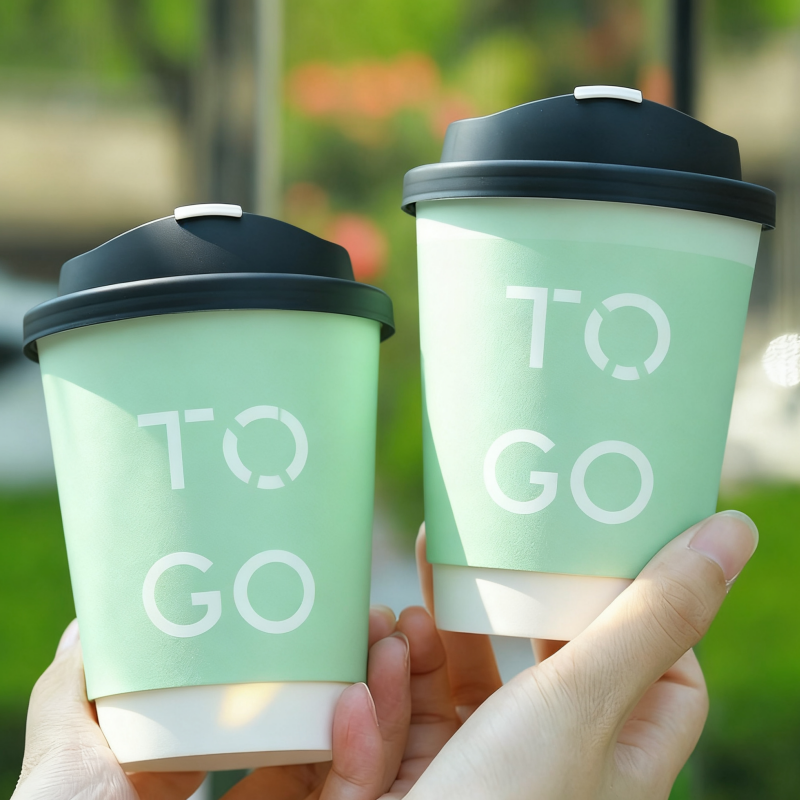Wholesale paper cups customized hot drinks disposable coffee tea double