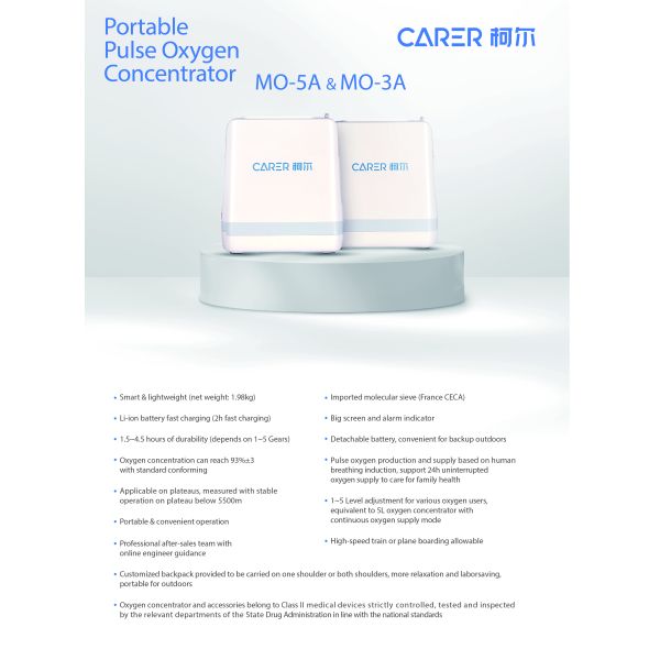 93+/-3% Purity Portable Home Oxygen Concentrator Pulse Flow 1 - 5 Gear