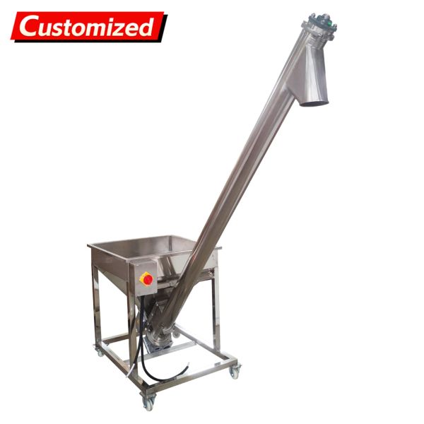 Buy customized Screw Powder Feeding Machine, Automatic Feeder Vibrating Hopper Inclined Conveyor, Powder Loading Machine Vibrating Hopper 110V at wholesale prices