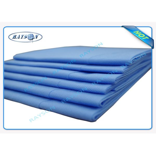 100% Virgin Polypropylene Blue Disposable Bed Sheet For Hospital