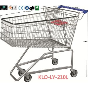 Flat Basket Wire Mesh Metal Shopping Carts With PVC , PU , TPR Wheels