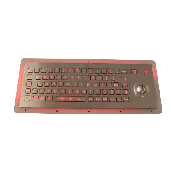 Stainless Steel Industrial Keyboard With Trackball IP67 Panel Mount 0.45mm Key Travel