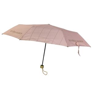 Windproof 3 Folds Pongee Manual Open Umbrella With Custom Printing