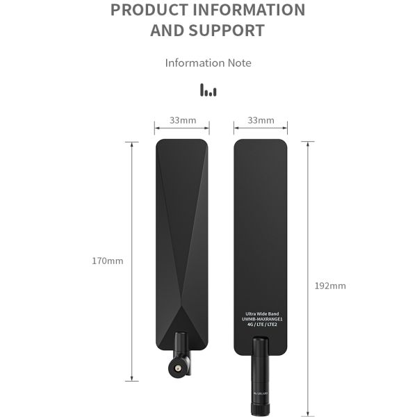 Black 5dBi 2.4G GSM 4G Lte 433mhz 868mhz Wireless Wifi Omnidirectional External Rubber Antenna