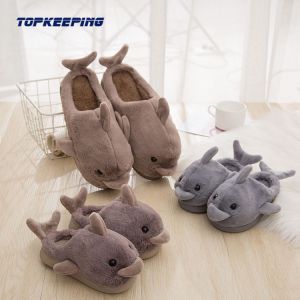 Cartoon Animal Womens Furry Slippers With PVC Sole