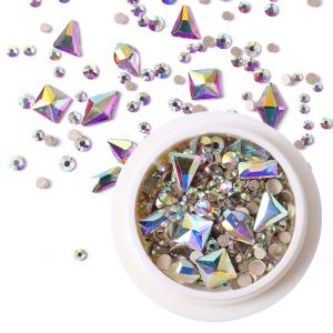 See Details Flat Bottom Mix Shape Glass Nail Diamond Rhinestones for Nail Art