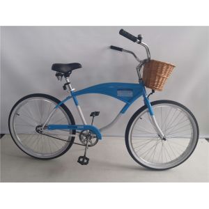26 Inch Single Speed Adult Beach Cruiser Bike with Metal Tray Convenient Front