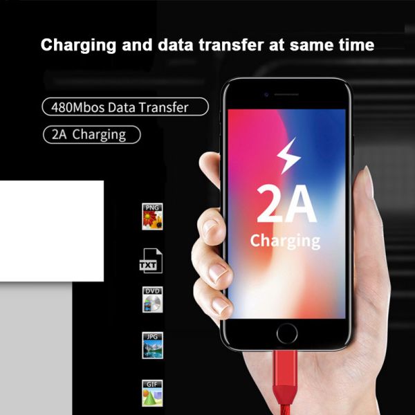 Nylon Braided USB Data Cable , USB Charging Cable For IPhone 6S / IPhone X