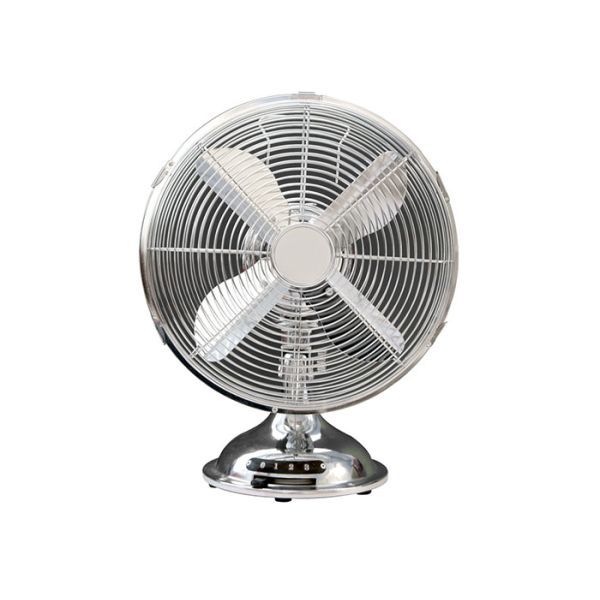 Personal Elegant Metal Quiet Retro Desk Fan 12 Inch for Office & Home