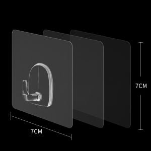 PVC Self Sticky Bathroom Wall Hooks 80x80mm Diametre 5kg Bearing