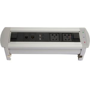 Customized aluminum universal power motorized overturn tabletop power socket