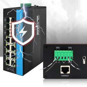 2.5G L2 Managed Switch 8 Port PoE 240W Industrial Network ERPS MSTP Ring Din