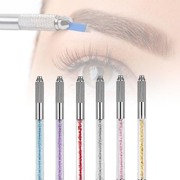Crystal Microblading Tattoo Pen Double Headed Microblading Permanent Eyebrow Makeup