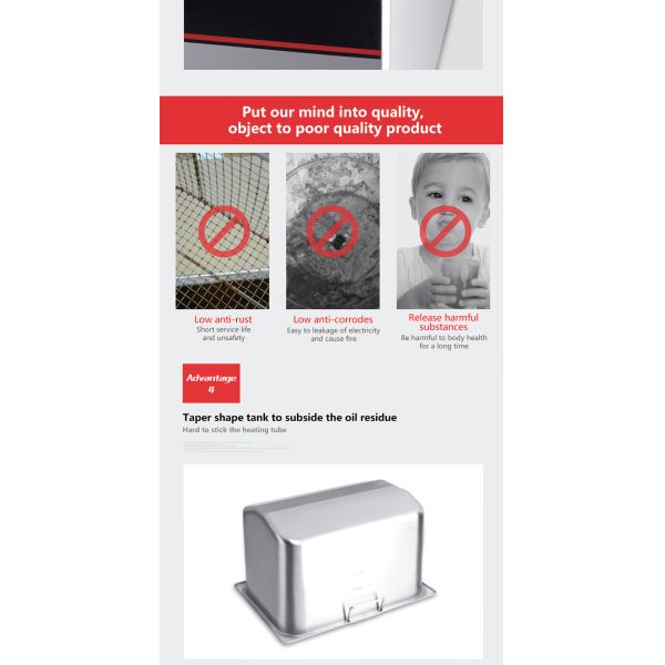 12kg Capacity Commercial Electric Deep French Fries Fryers with Single Tank