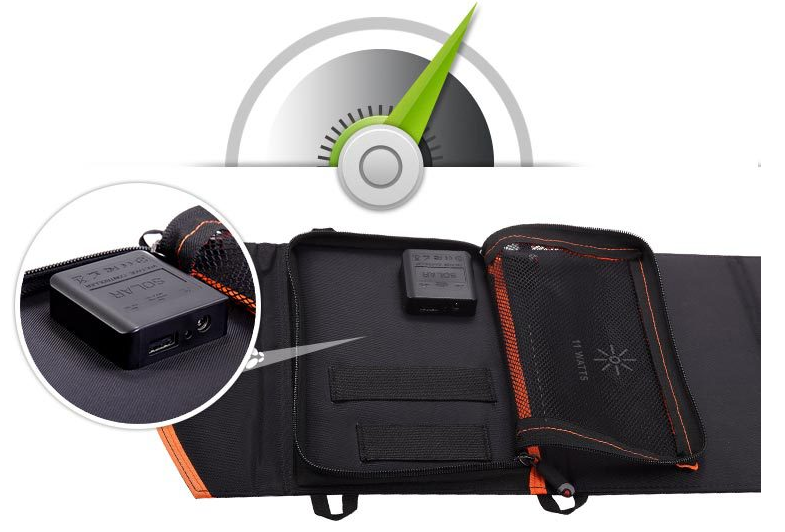 Waterproof Jade Tools 11W 3 panel pure solar charger USB output 5V