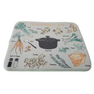 High Absorbent Polyester Microfiber Dish Drying Mat