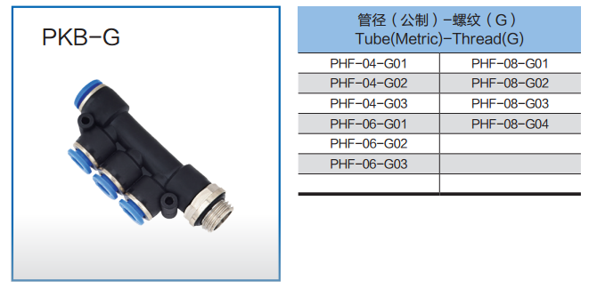 PKB - G Type Five Way male G thread Equal Tee Brass Plastic Air Tube Fitting