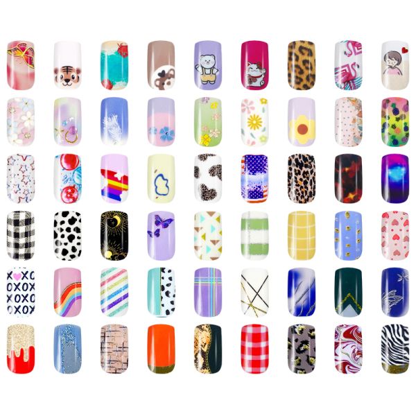 Custom Logo Glitter Wholesale Nail Art Self Adhesive Semi Cured Gel Nail Polish Wraps Sticker Nail Strips