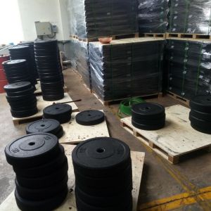 15kg Rubber Weight Plates Customized Weight Lifting Plates Black