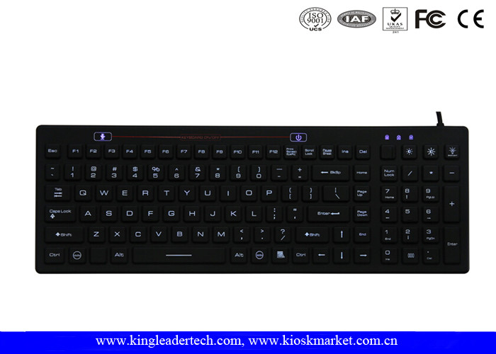 Desktop IP68 Rubber Waterproof Keyboard with Function Keys and Backlight