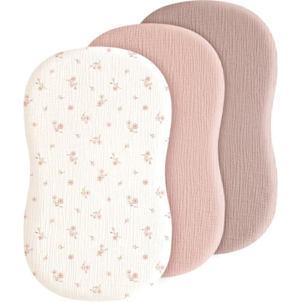 Buy Baby Bassinet Sheets 3 Pack, Soft Breathable Muslin Cotton Bassinet Mattress Cover at wholesale prices