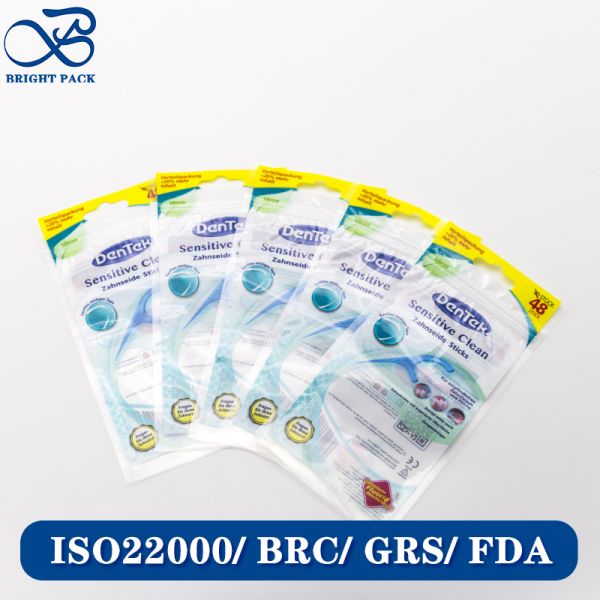 Buy Laminated Material Custom Size Design Plastic Packaging Bag With Logo Printing For Dental Floss Packaging Wholesale. at wholesale prices