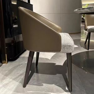 Ash Wood Black Fabric Dining Chairs