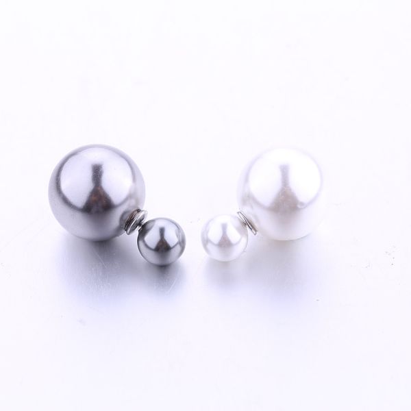 Hot Selling Paragraph Candy Color Round Ball Earring Double Side Shining Stud Earrings Big Acrylic Earrings For Women