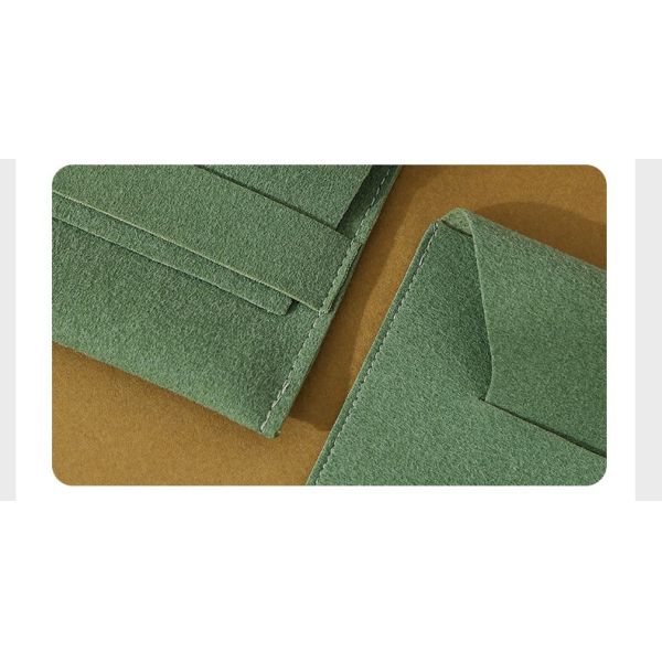 Luxury bag Customized LOGO Green Flannel Anti-Oxidation Jewelry Bag Thickened Microfiber Jewelry Bag Ring Storage Bag