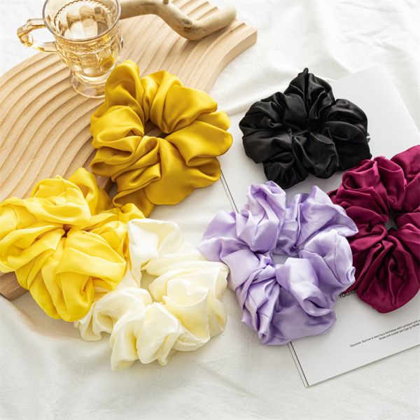 wide satin large violet yellow scrunchies head rope Japanese Korean lady Yiwu accessories