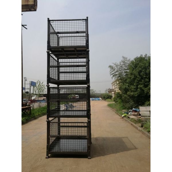 Buy Collapsible Steel Wire Mesh Basket Cargo Container at wholesale prices