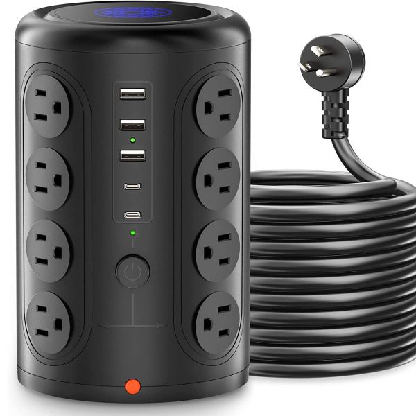 Buy 6FT Extention Cord Tower Power Strip With 16 Outlets And 5 USB Ports Surge Protector at wholesale prices