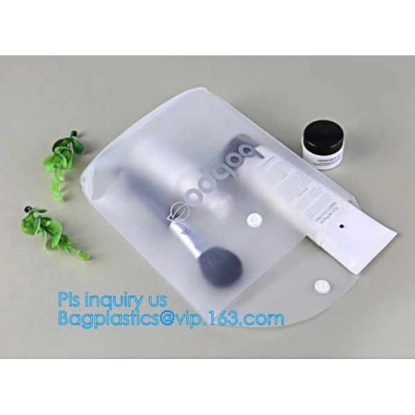 PVC Makeup bag Organiser Black Frosted translucence plastic pvc bag transparent bag, korean cosmetic bag makeup, handle