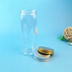 Round Square 500ml 17oz Transparent Plastic Food Jars